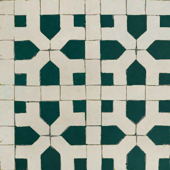 Mosaic House Moroccan tile Nejarine 24-1 Sea Green White  cement, encaustic, field, pattern, star 